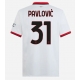 AC Milan Strahinja Pavlovic #31 Replike Gostujuci Dres 2024-25 Kratak Rukav